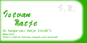 istvan matje business card